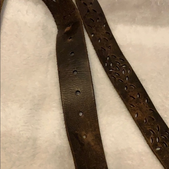 American Eagle Brown Leather Belt Set - Picture 4 of 8